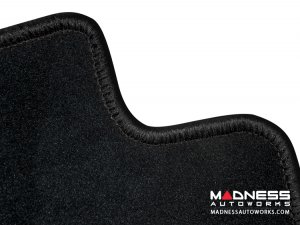 smart fortwo Custom Floor Mats - 453 model - LUXUS - Black Binding w/ smart silhouette